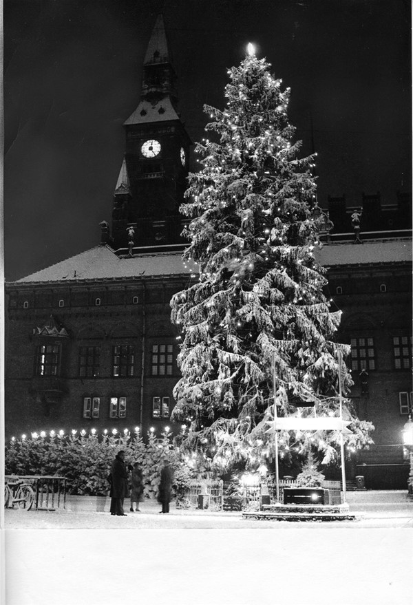 Motiv: Årets juletræ på Rådhuspladsen sandsynligvis i december perioden 1953-1965?